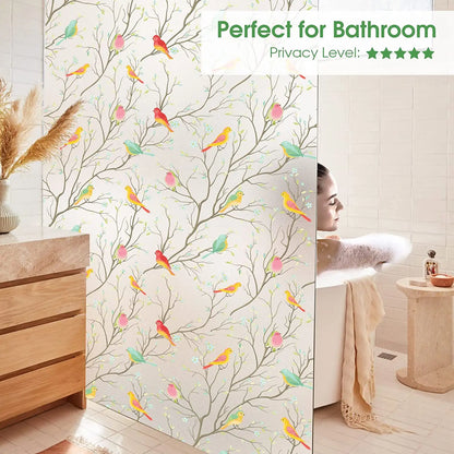 Non-Adhesive Static Cling Stained Glass Window Privacy Film - Sun Blocking, Heat Control Decorative Film
