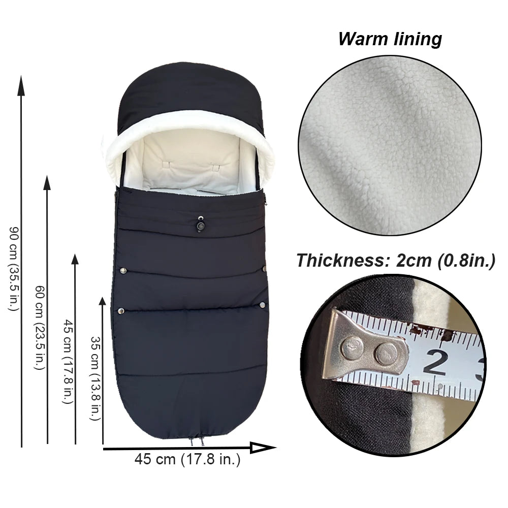 Universal Stroller Footmuff – Windproof, Waterproof & Thermal Warm, Compatible with YOYO & Bugaboo Strollers