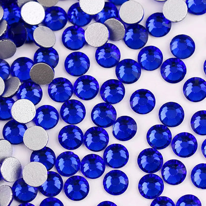 Glass Crystal Flatback Rhinestones SS6–SS30 Set – 7 Sizes Non-Hotfix Round Nail Art Beads for DIY Crafts & Decoration