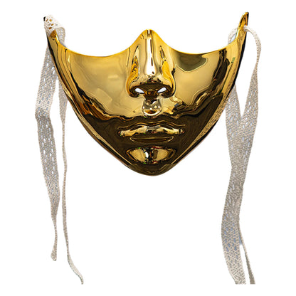 Cyberpunk Mechanical Half Face Mask — Technological Wings Mask for Men & Women, Halloween, Carnival, Dress-Up Props
