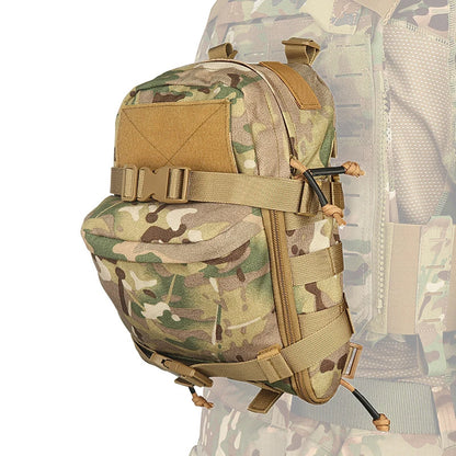 Mini Tactical Hydration Backpack - 1000D Nylon Outdoor Water Bladder Carrier with Zipper Pouch, Ideal for Hunting and Sports