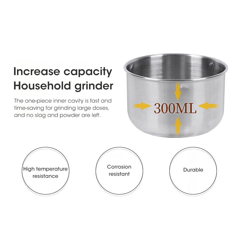 Mini Electric Grinder – 300ml Ultrafine Pulverizer for Baby Food, Coffee, Spices, Pepper, and Grains – 2/4 Blade Options
