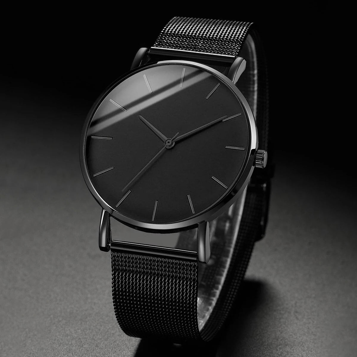 Men’s Ultra-Thin Quartz Watch – Fashion Business Stainless Steel Mesh Band Wristwatch