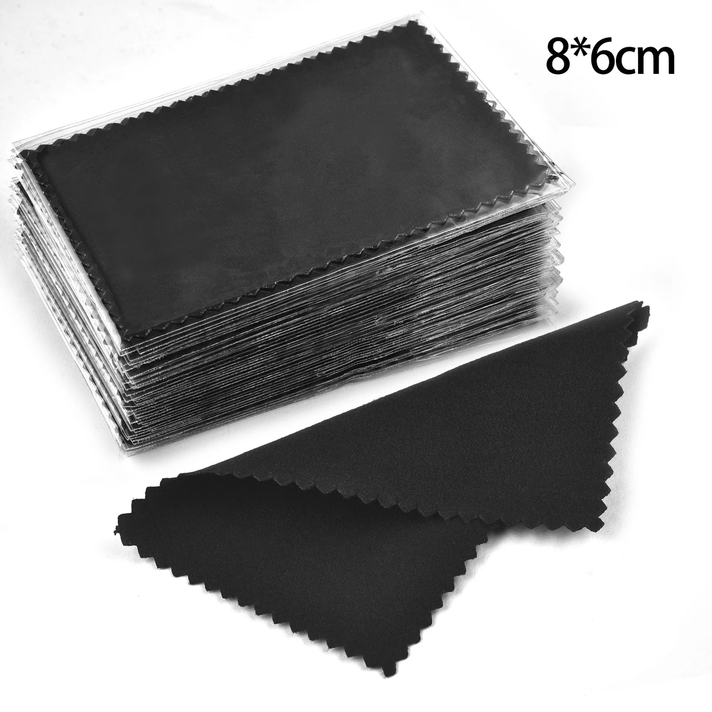 50pcs Silver Polishing Cloths – Soft Cleaning Wipes for Necklaces, Rings & Jewelry Care (10x6.5cm & 8x8cm)