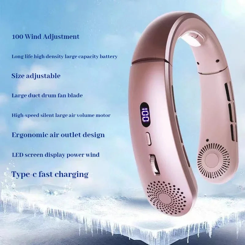 Lightweight Neck Fan - 5 Speed Hands Free Wearable Fan with Low Noise Design for Indoor & Outdoor Sports