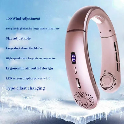 Lightweight Neck Fan - 5 Speed Hands Free Wearable Fan with Low Noise Design for Indoor & Outdoor Sports