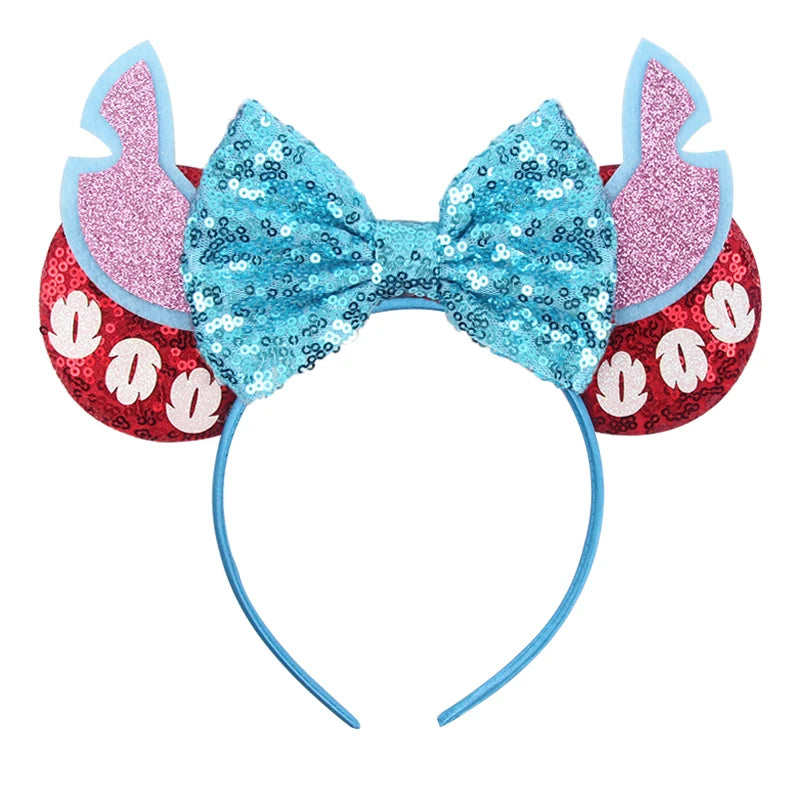 Disney Cartoon Mouse Ears Headband - Sequin Bow Hair Accessory for Girls, Birthday Parties & Cosplay