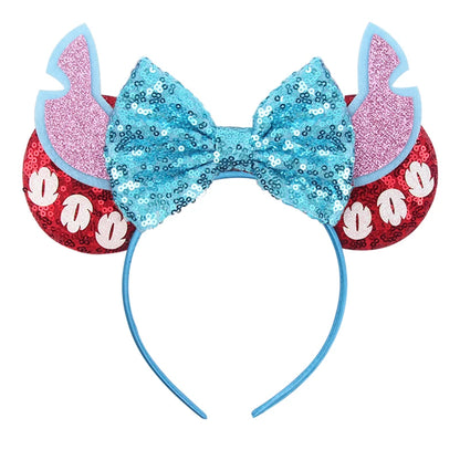Disney Cartoon Mouse Ears Headband - Sequin Bow Hair Accessory for Girls, Birthday Parties & Cosplay