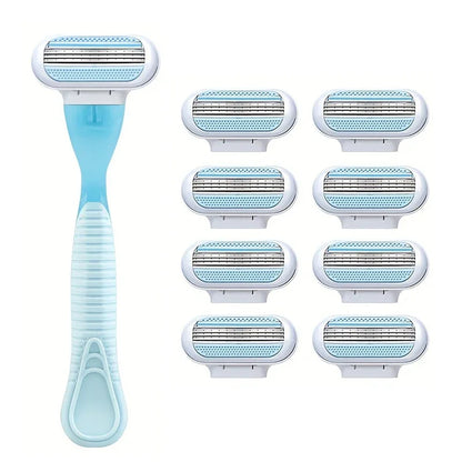 Women’s 3-Layer Safety Razor – Stainless Steel Manual Shaver for Body, Bikini, Underarm & Thigh Hair