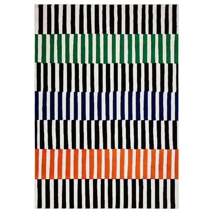 Black Stripe Plush Rug — Non-Slip Luxury Carpet for Living Room, Bedroom, Study, and Nordic Home Decor