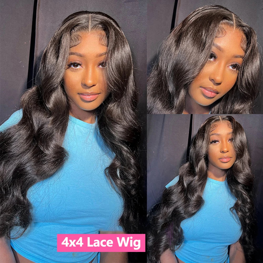 13x4/13x6 Body Wave Transparent Lace Front Wig – HD Bling Hair, 180% Density Human Hair, 4x4 Lace Closure for Women