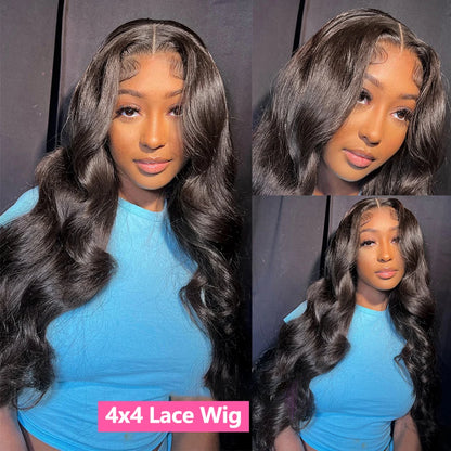 13x4/13x6 Body Wave Transparent Lace Front Wig – HD Bling Hair, 180% Density Human Hair, 4x4 Lace Closure for Women