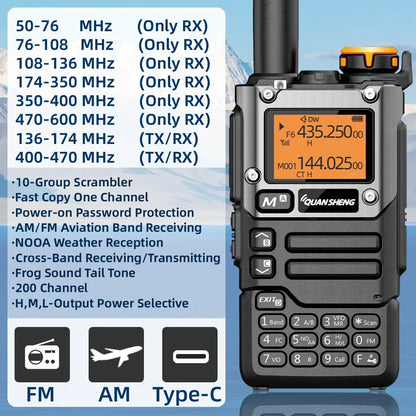 Quansheng UV K5 (8) Portable Walkie Talkie – AM/FM Two-Way Radio, Long Range Receiver for Amateur Ham Wireless Communication