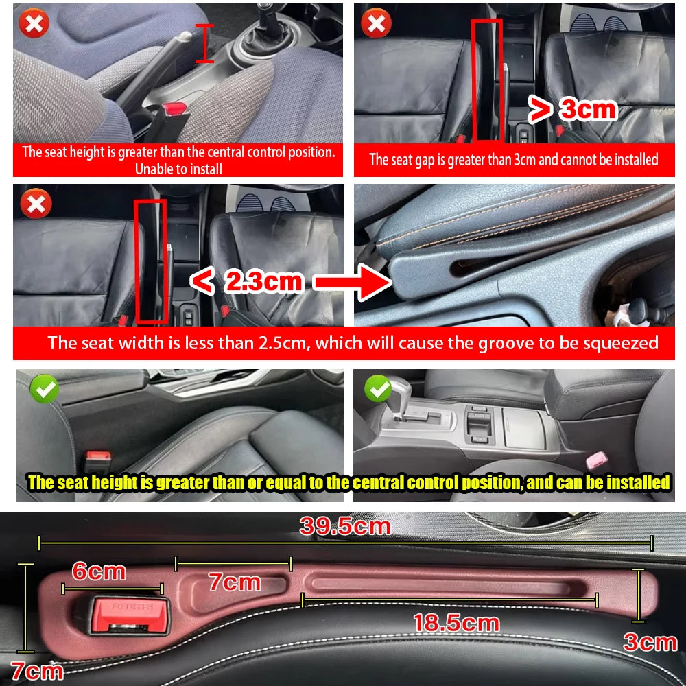 Car Seat Gap Filler – Leak-Proof Side Seam Plug Strip, Wallet & Phone Holder, Universal Car Accessory