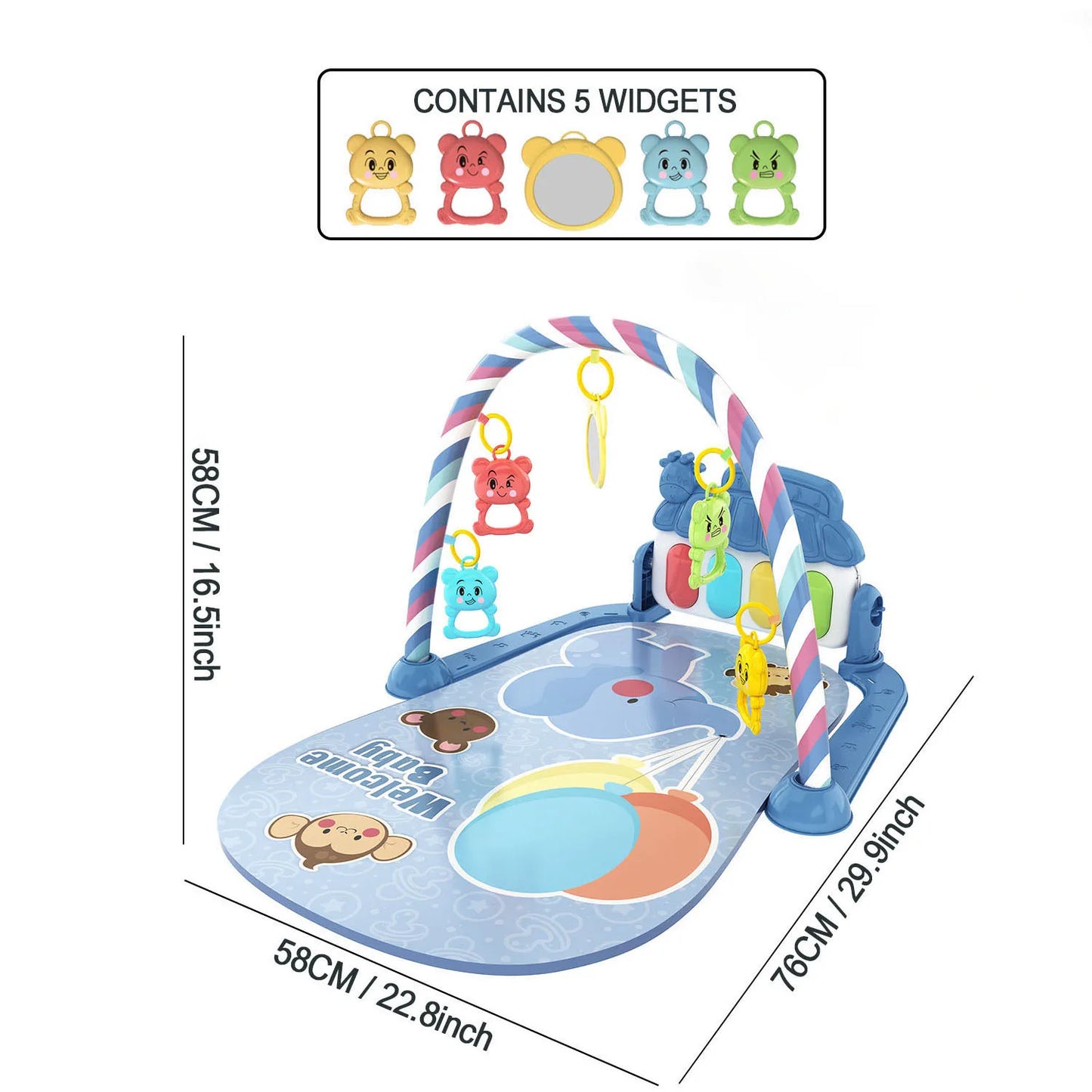 Children’s Pedal Piano — Early Education Music Toy with Light-Up Crawling Mat for Baby Music & Fitness
