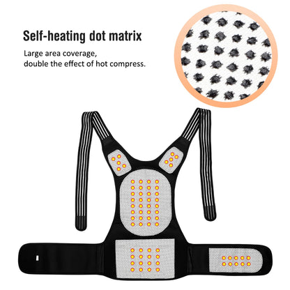 Tourmaline Magnetic Heated Vest — Self-Heating Thermal Waist Brace & Lumbar Support Corset for Posture Correction and Pain Relief