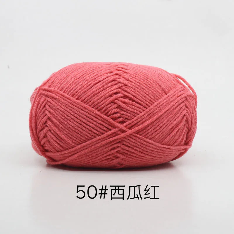 40-50g/Set 4ply Milk Cotton Knitting Yarn – Dyed Lanas for Crochet, Sweaters, Hats & Dolls, Affordable Craft Supplies