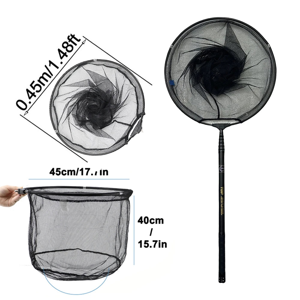 MBLN 328cm Ultralight Portable Landing Net – Carbon Handle & Aluminum Alloy Head, 414g Total Weight