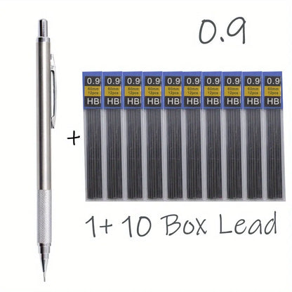 All-Metal Mechanical Pencil Set – 0.3–2.0mm Retractable Lead Pencils for Writing, Drawing & Sketching