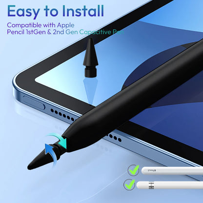 Replacement Tips for Apple Pencil 1st/2nd Gen – Upgraded Durable Nibs for iPad Pro Pencil