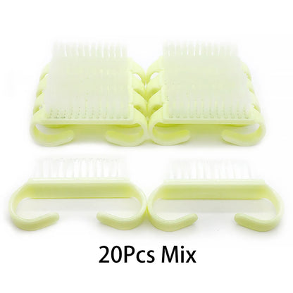 10/20/50/100pcs Nail Cleaning Brush Set - Handle Grip Fingernail Scrubber Tools for Men & Women Manicure Care