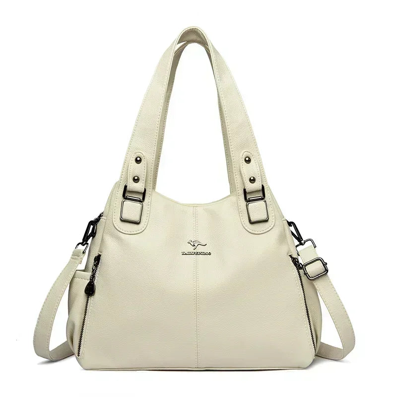 Luxury Women’s Leather Casual Tote Bag – High Quality Large Shoulder & Crossbody Handbag