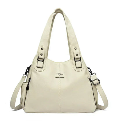 Luxury Women’s Leather Casual Tote Bag – High Quality Large Shoulder & Crossbody Handbag