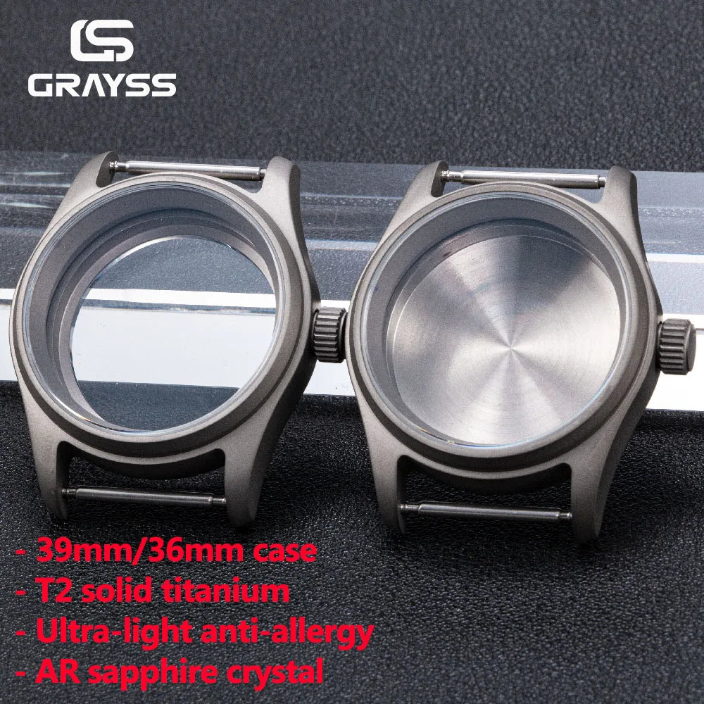 T2 Titanium & Steel Diving Watch Case - 20BAR Waterproof NH34 NH35 NH38 NH70 Watch Parts
