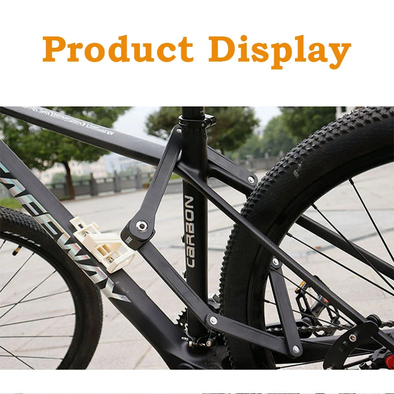 Folding Bicycle Chain Lock – Portable Anti-Theft E-Bike Cable Padlock, Compact Safety Lock for Bikes