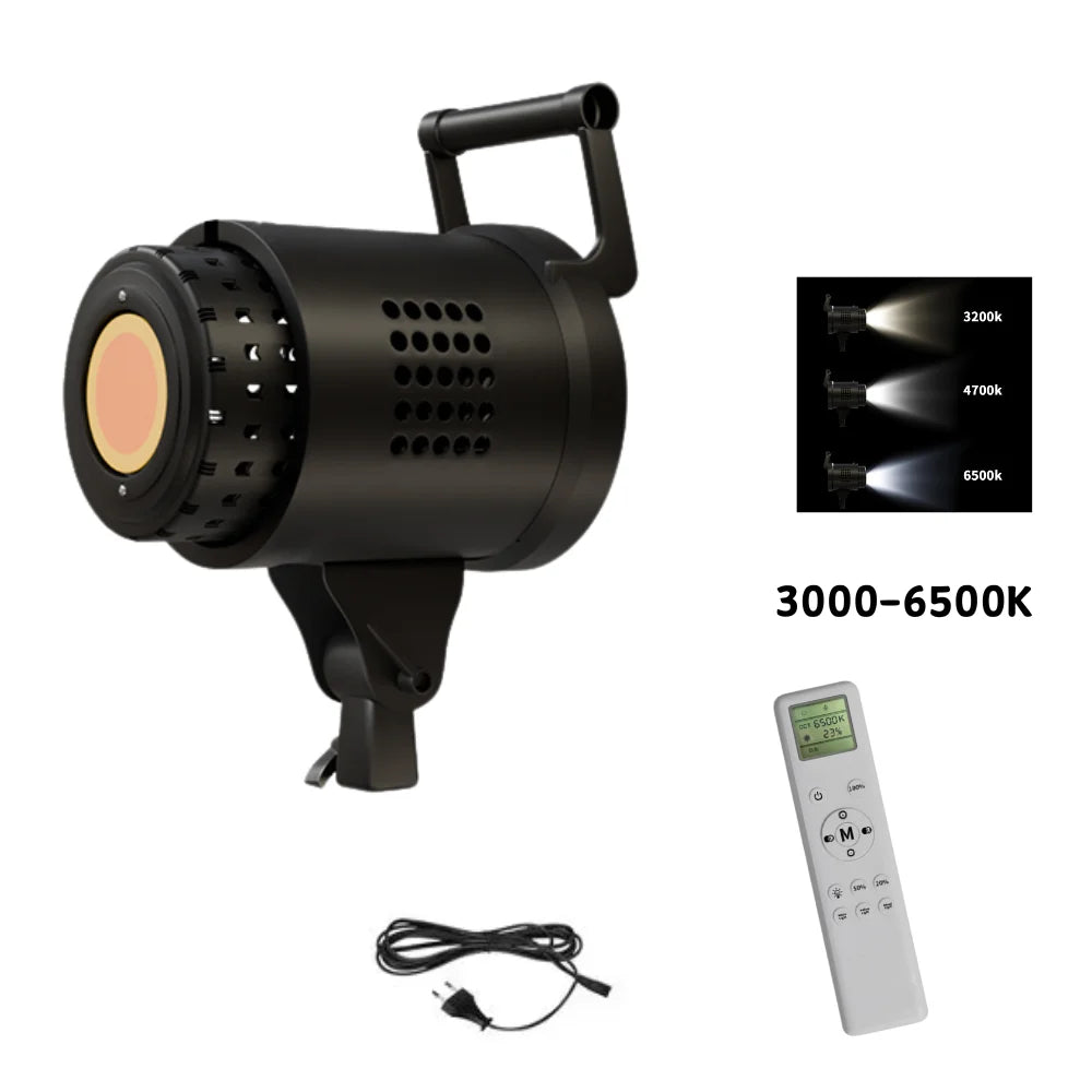 115/135W Bowens LED Photography Studio Light - 220V Daylight-Balanced Video Lamp, 3000–6000K, 3 Colors for Portraits & Studio Shooting