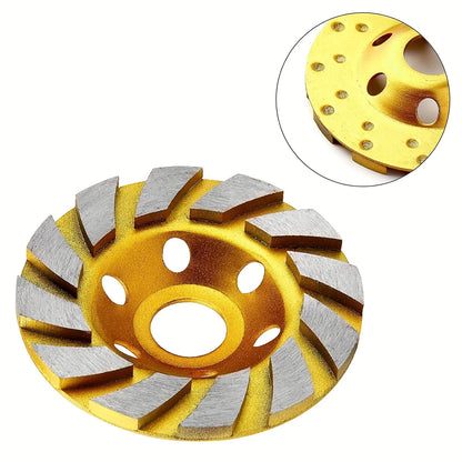4-Inch Turbo Diamond Grinding Cup Wheel – 12 Segments Heavy Duty Concrete Grinding Disc for Angle Grinder Cutting & Polishing
