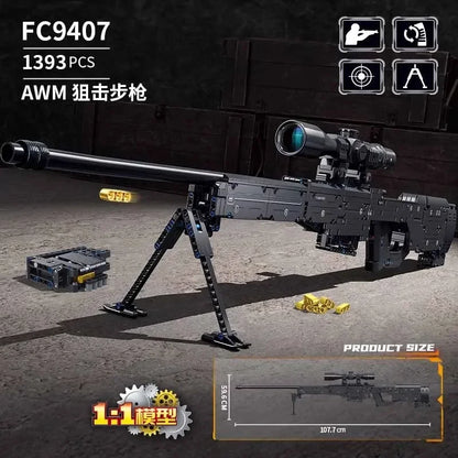 AWM, LR4, M416 & 95 Sniper Rifle Building Block Toy – Realistic Gun Model for Kids, Educational & Holiday Gift