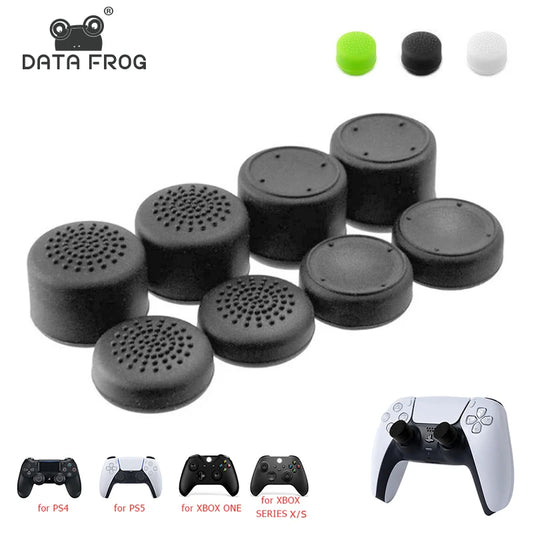 DATA FROG 8pcs Controller Thumb Grip Caps — Silicone Anti-Slip Analog Covers for PS5, PS4 & Xbox Series X/S Accessories