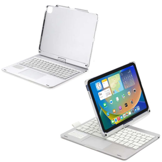 iPad Case with Bluetooth Keyboard — 360° Rotatable Foldable Stand, Pen Slot & RGB Backlight for iPad Air 11/10.9-inch Models