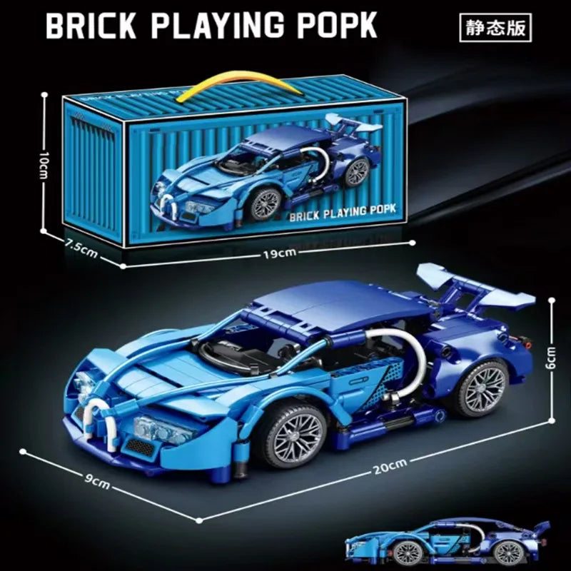 Technical Building Blocks Racing Car Model Kit – Speed City Mechanical Puzzle Bricks Set for Adults & Kids, Creative DIY Construction Toy Gift
