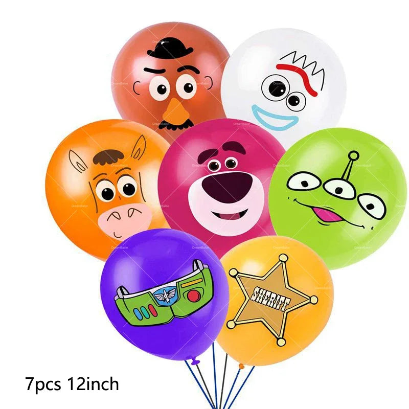 Disney Toy Story Buzz Lightyear Birthday Party Decoration Set – Foil & Latex Balloons, Happy Birthday Banner & Cake Topper for Kids Boys Hero Theme Party