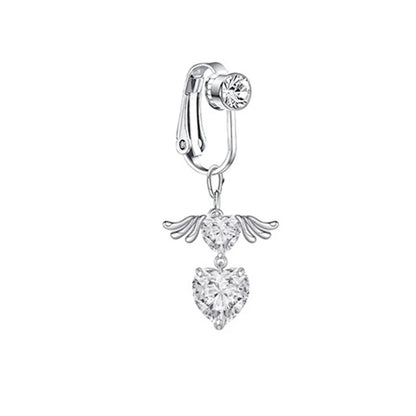 Faux Butterfly Leaves Belly Piercing – Dangling Clip-On Fake Navel & Cartilage Earring for Umbilical Piercing