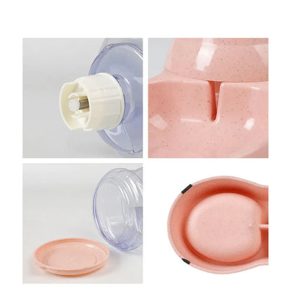 Plastic Dog Automatic Feeders: Water Bottle Cat Bowl Feeder & Dispenser - Pet Supplies for Feeding and Drinking