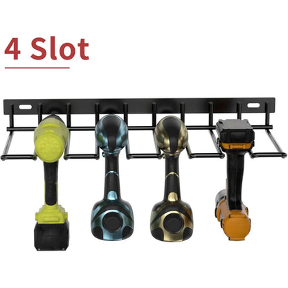 Efficient Workshop Organization: Wall-Mounted Hand Power Tool Organizer Rack - Floating Shelf with Electric Drill Holders - Heavy-Duty Solution for Garage and Workshop