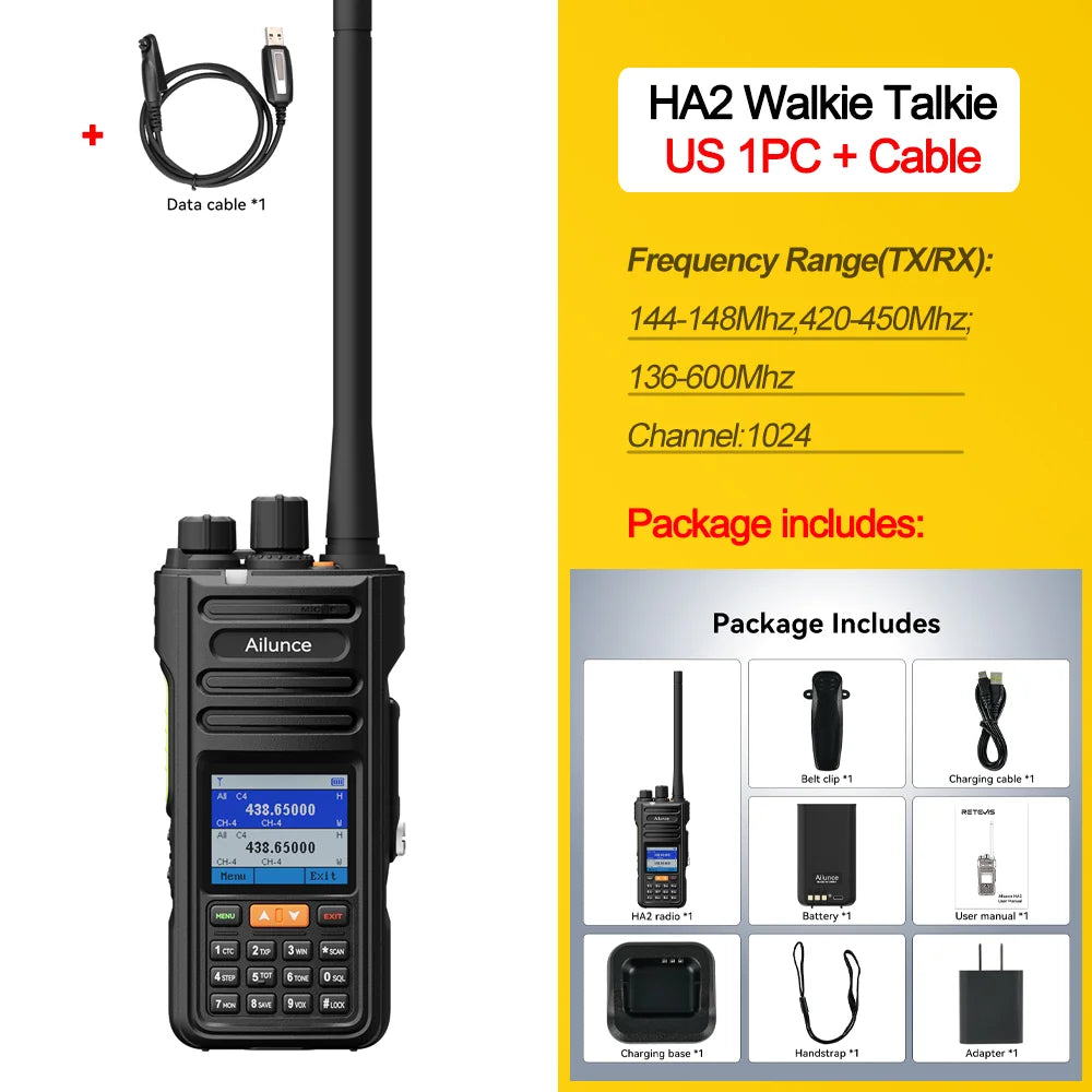 Retevis HA2 Dual Band Walkie Talkie - GPS APRS IP67 Waterproof Bluetooth FPP Radio with iOS & Android App Programming