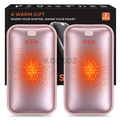 Rechargeable Hand Warmers 2-Pack - Slim USB-C Pocket Heaters with 3 Adjustable Heat Settings for Camping & Outdoor Use