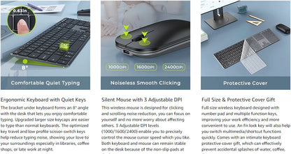 Seenda Wireless Bluetooth Keyboard and Mouse Combo – Multi-Device Rechargeable Slim Set for Windows, MacBook Pro & Air