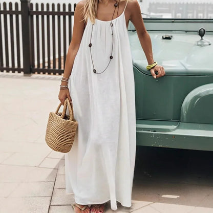Women Strapless Backless Maxi Dress - Loose Comfortable Casual Home Sleepwear Long Dress