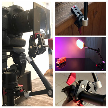 Upgraded 11" Adjustable Friction Articulating Magic Arm for DSLR, Monitor, Flash, LED Video Light, Vlog Cage, Tripod, Gimbal