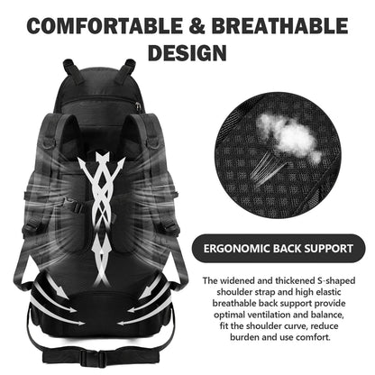 90L Waterproof Hiking Backpack – Large Capacity Trekking Rucksack for Camping, Travel & Outdoor Sports Equipment for Men