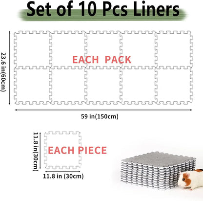 4/10PCS Waterproof Cage Liners – Anti-Slip Absorbent Bedding Mats for Rabbits, Guinea Pigs & Small Pets