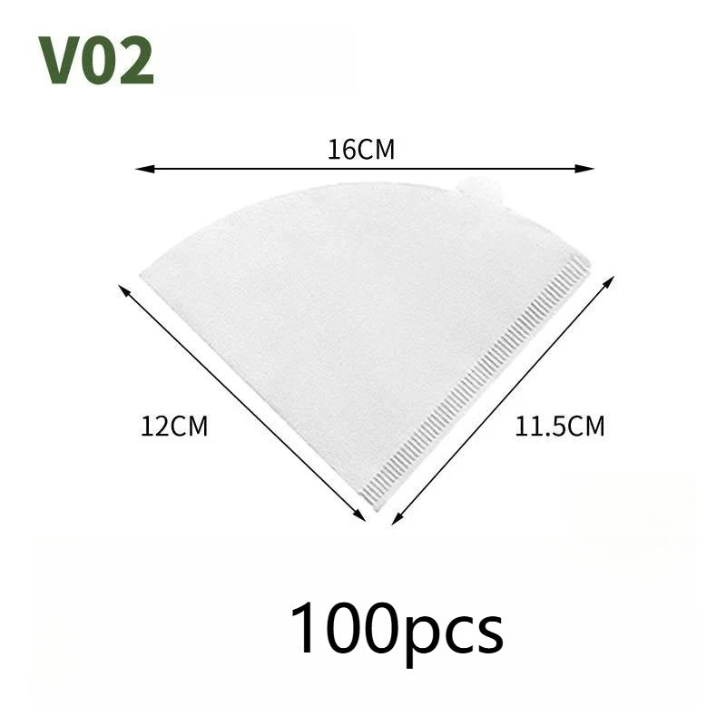 50/100pcs Disposable Cone Coffee Filter Paper – Easy Pour Over Drip Filters for Coffee Machines & Tea Brewing