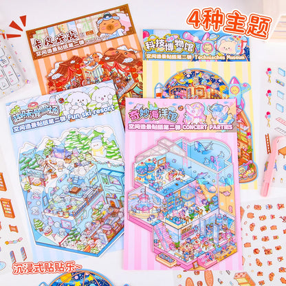 DIY Plus Size 3D Treasure Box World Landscape Stickers - Pocket Cabin Scene | Creative Gift for Kids