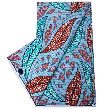 Shine African Ankara Wax Fabric - 6 Yards 100% Cotton Hot Stamping Print for Party Dresses, Sewing & Crafts