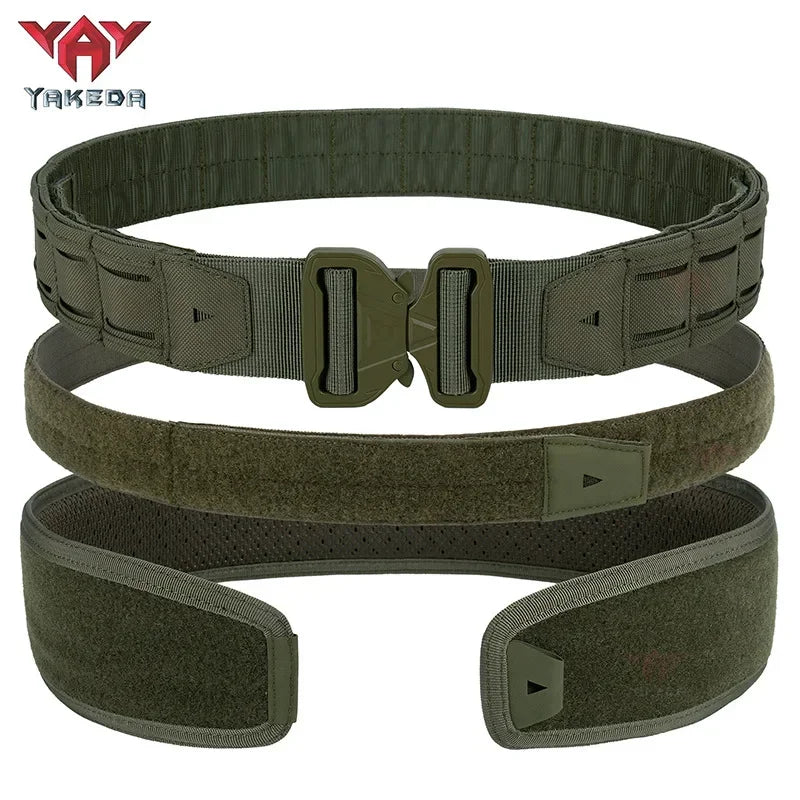 YAKEDA Battle Molle Riggers Belt – Heavy-Duty 3-in-1 Tactical Duty Belt with Anti-Slip Pad & Inner Belt
